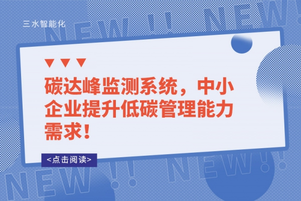 碳達峰監(jiān)測系統(tǒng)，中小企業(yè)提升低碳管理能力需求！